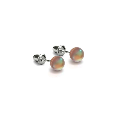 Schokolade | 925er Sterlingsilber | Meerjungfrau-Mini-Ohrstecker aus Glas